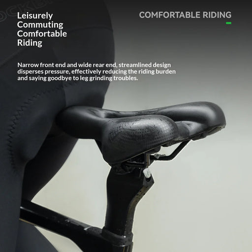 ROCKBROS 6868T PU Leather Bike Saddle Central Hollow Seat Cushion for Mountain Road Folding Bicycle - Black - 2