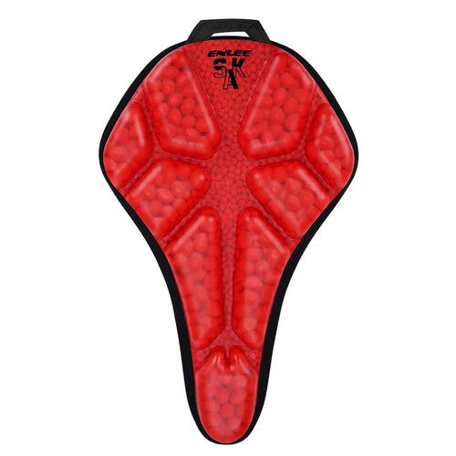 ENLEE Waterproof PU Leather Bicycle Saddle Cover Shock Absorbing Cushioned Seat Pad - Red - 1