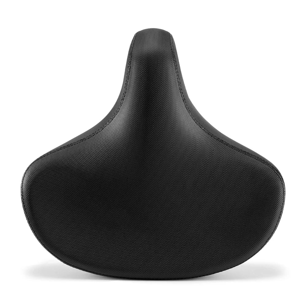 ROCKBROS Shock Absorption Bicycle Saddle Thick Cushioned PU Leather Bike Seat for Mountain Road Bike - Black - 1
