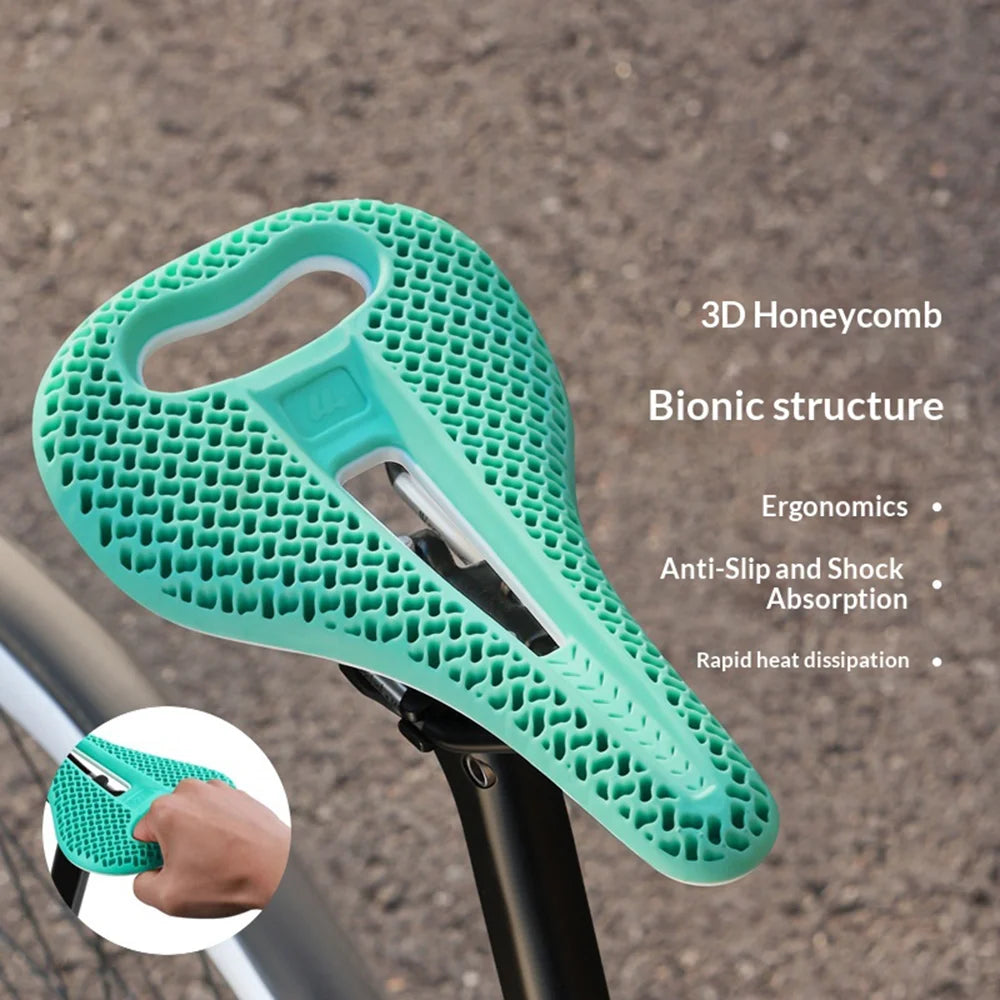 WEST BIKING YP08012653D Honeycomb Hollow Bike Saddle Breathable Seat Cushion for Road Mountain Bike - Black - 2