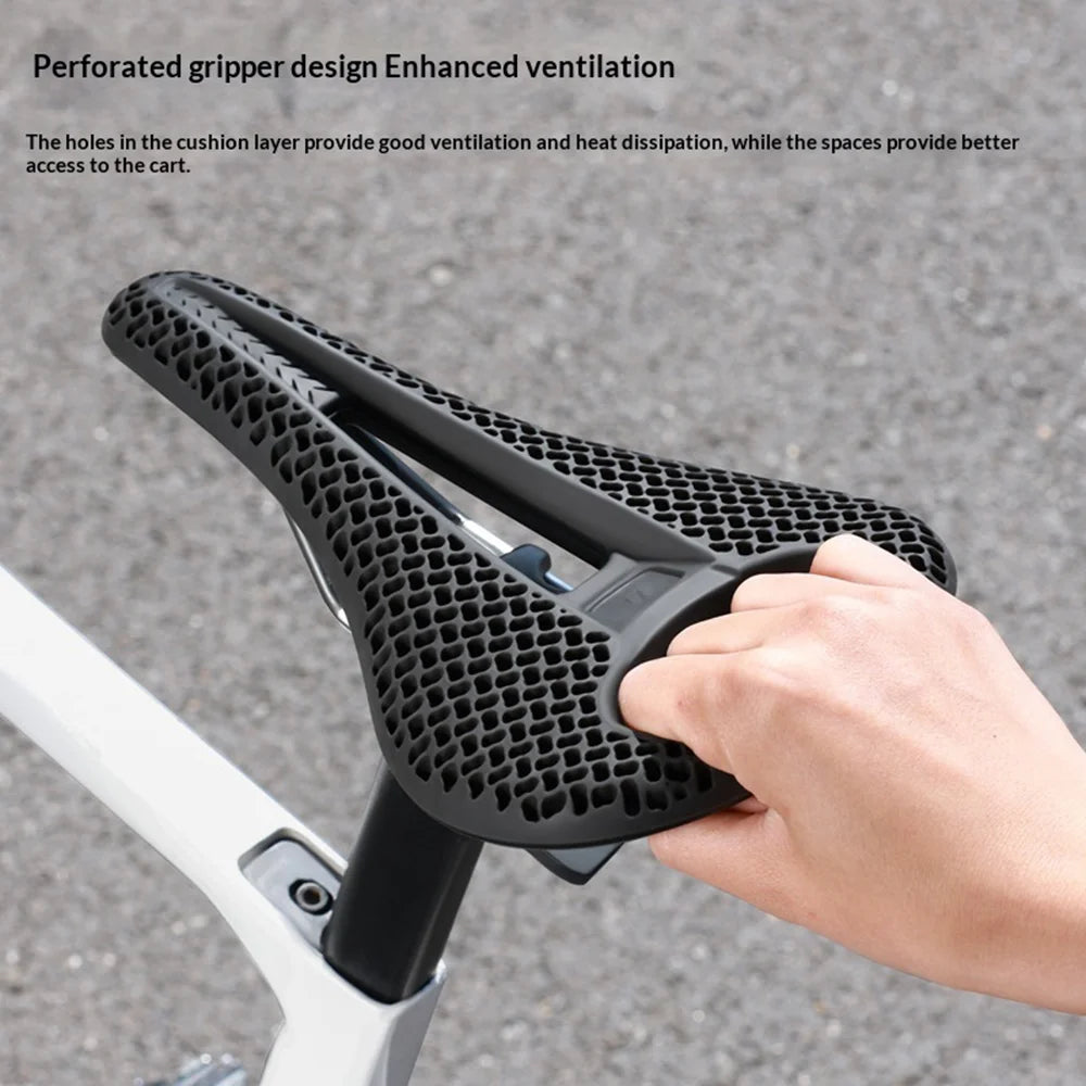 WEST BIKING YP08012653D Honeycomb Hollow Bike Saddle Breathable Seat Cushion for Road Mountain Bike - Black - 3
