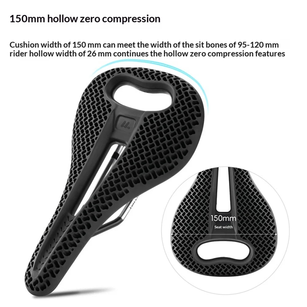 WEST BIKING YP08012653D Honeycomb Hollow Bike Saddle Breathable Seat Cushion for Road Mountain Bike - Black - 4