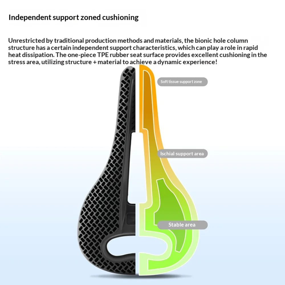 WEST BIKING YP08012653D Honeycomb Hollow Bike Saddle Breathable Seat Cushion for Road Mountain Bike - Black - 6