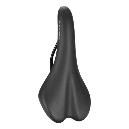 ROCKBROS 1020C Bike Saddle Shock Absorbing Seat PU Leather for MTB Road Folding Bike - Black - 1