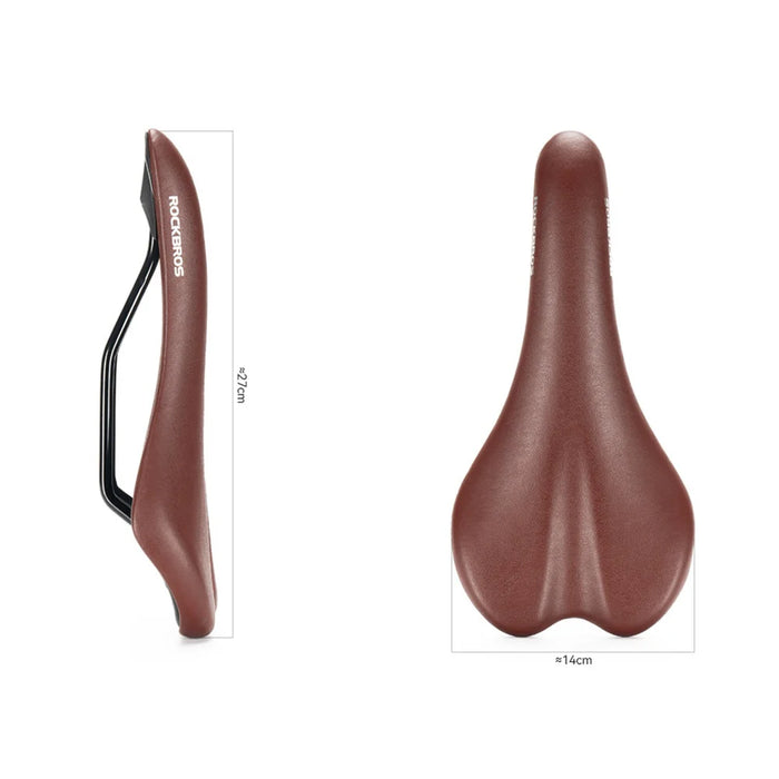 ROCKBROS 1020C Bike Saddle Shock Absorbing Seat PU Leather for MTB Road Folding Bike - Black - 7