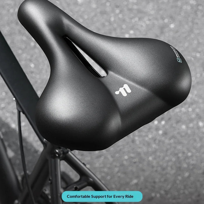 WEST BIKING YP0801268 Bike Saddle 4cm Memory Foam Cushioned Seat Shockproof for Road Mountain Bike - Black - 7