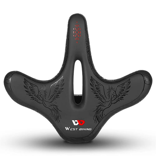 WEST BIKING Extra Wide Shock Absorption Hollow Bicycle Saddle Bike Seat Cushion - Flying Phoenix - 1