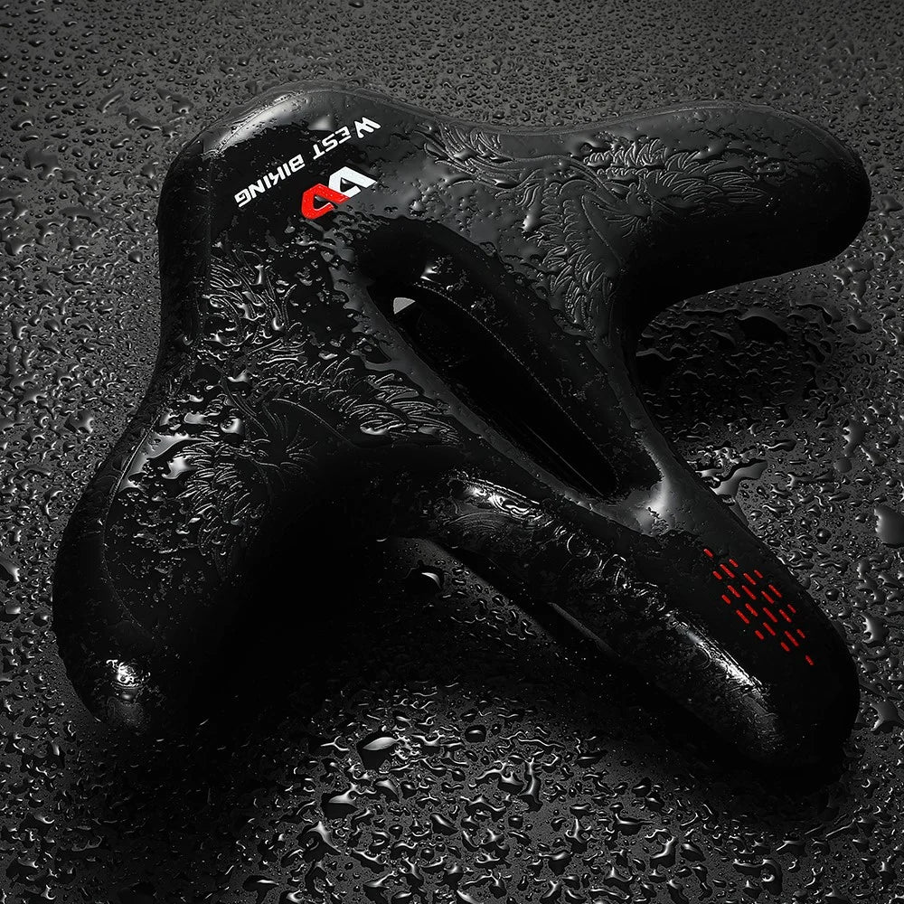 WEST BIKING Extra Wide Shock Absorption Hollow Bicycle Saddle Bike Seat Cushion - Flying Phoenix - 2