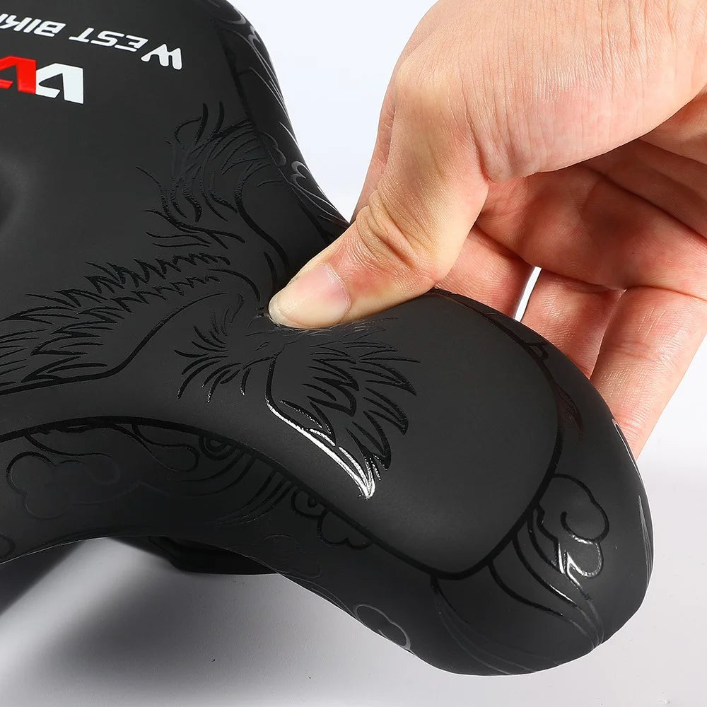 WEST BIKING Extra Wide Shock Absorption Hollow Bicycle Saddle Bike Seat Cushion - Flying Phoenix - 3