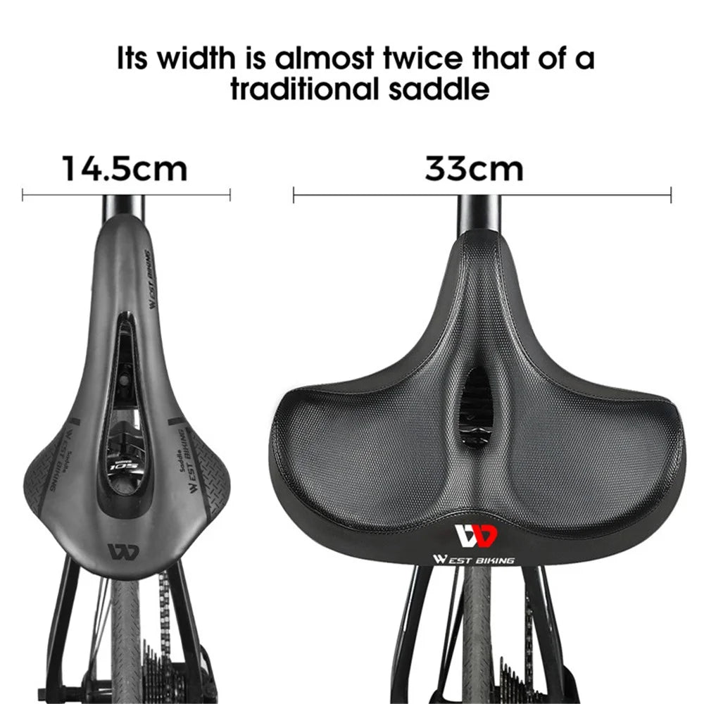 WEST BIKING YP0801125 Shockproof Breathable Mountain Bike MTB Road Bicycle Large Saddle Seat Cushion - Hollow Out Style - 4