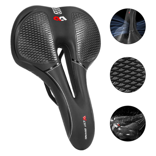 WEST BIKING YP0801128-129 Shockproof Bike Saddle Breathable MTB Road Bicycle Seat Cushion - Fish Scale Point (Sponge Type) - 1
