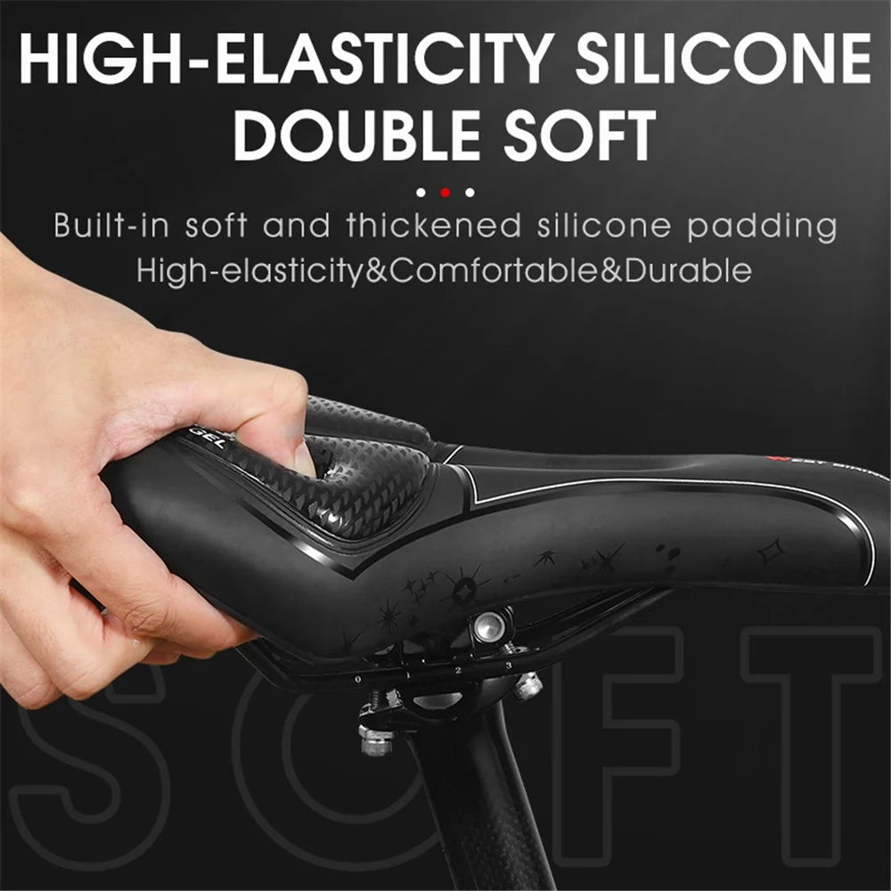 WEST BIKING YP0801128-129 Shockproof Bike Saddle Breathable MTB Road Bicycle Seat Cushion - Fish Scale Point (Sponge Type) - 3