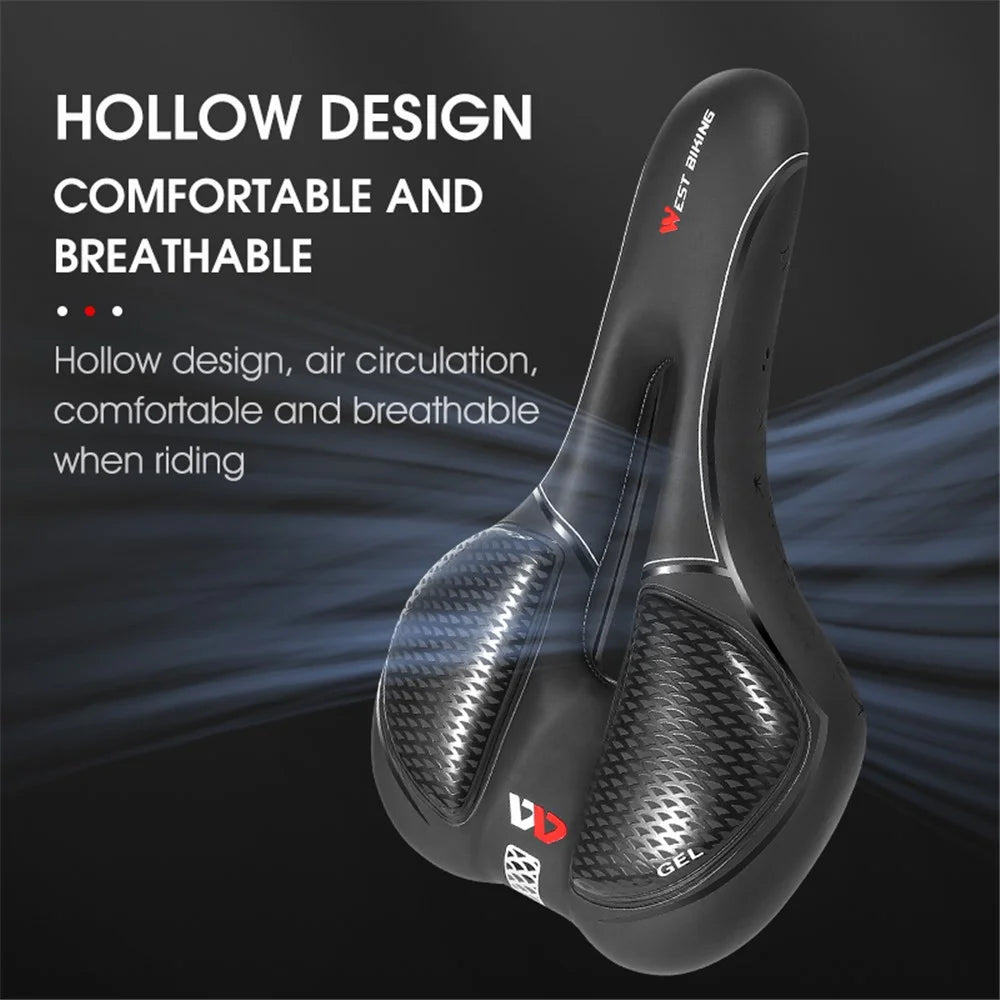 WEST BIKING YP0801128-129 Shockproof Bike Saddle Breathable MTB Road Bicycle Seat Cushion - Fish Scale Point (Sponge Type) - 6