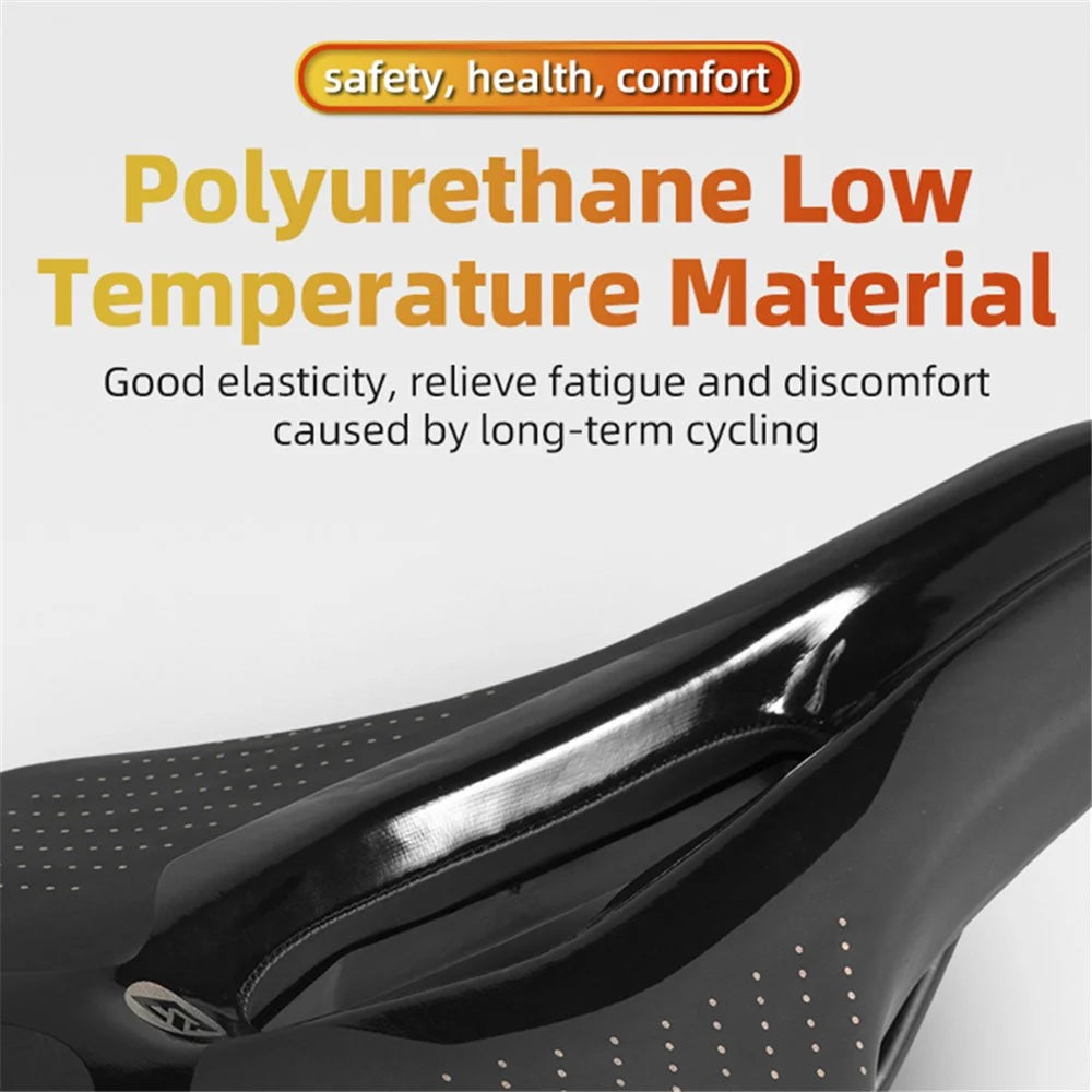ROCKBROS 38210005001 Shock-absorption MTB Bike Saddle Seat Breathable PU Leather Bicycle Cushion - 5