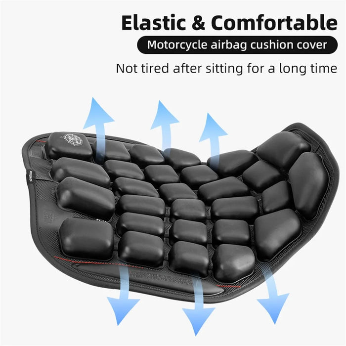 ROCKBROS Inflatable Seat Cushion Air Fillable Cooling Down Air Seat Pad Pressure Relief Ride Touring Saddle Cover for Motorcycle Scooter - 3