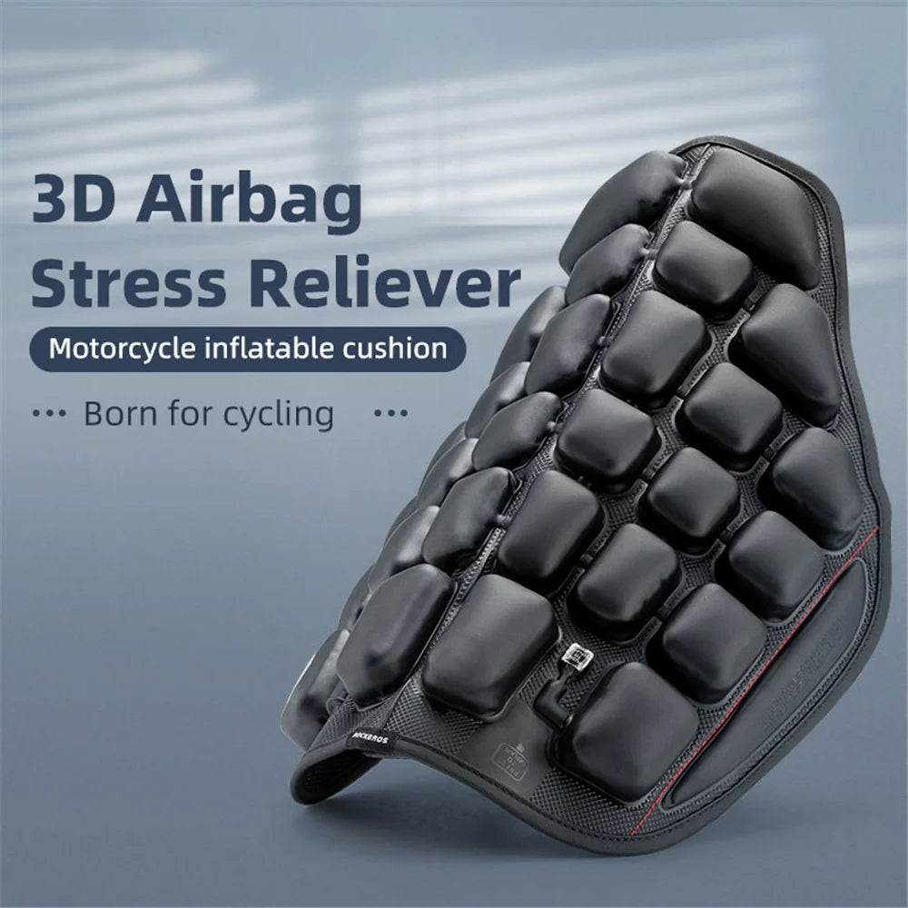 ROCKBROS Inflatable Seat Cushion Air Fillable Cooling Down Air Seat Pad Pressure Relief Ride Touring Saddle Cover for Motorcycle Scooter - 4
