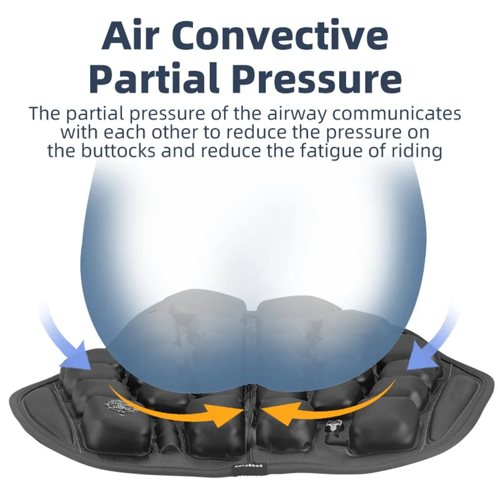 ROCKBROS Inflatable Seat Cushion Air Fillable Cooling Down Air Seat Pad Pressure Relief Ride Touring Saddle Cover for Motorcycle Scooter - 6