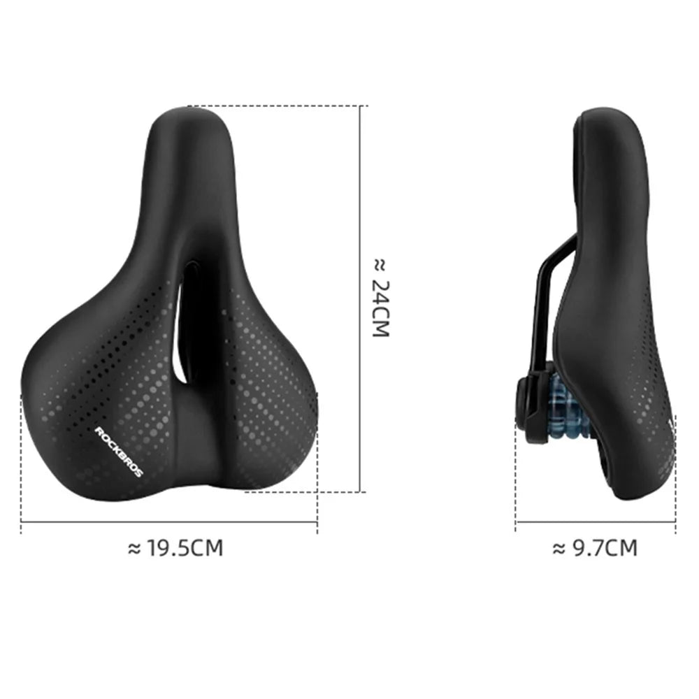 ROCKBROS 38218916002 MTB Bike Widen Saddle Seat PU Leather Shock-absorption Bicycle Cushion - 6