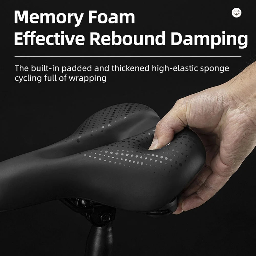 ROCKBROS 38218916002 MTB Bike Widen Saddle Seat PU Leather Shock-absorption Bicycle Cushion - 7