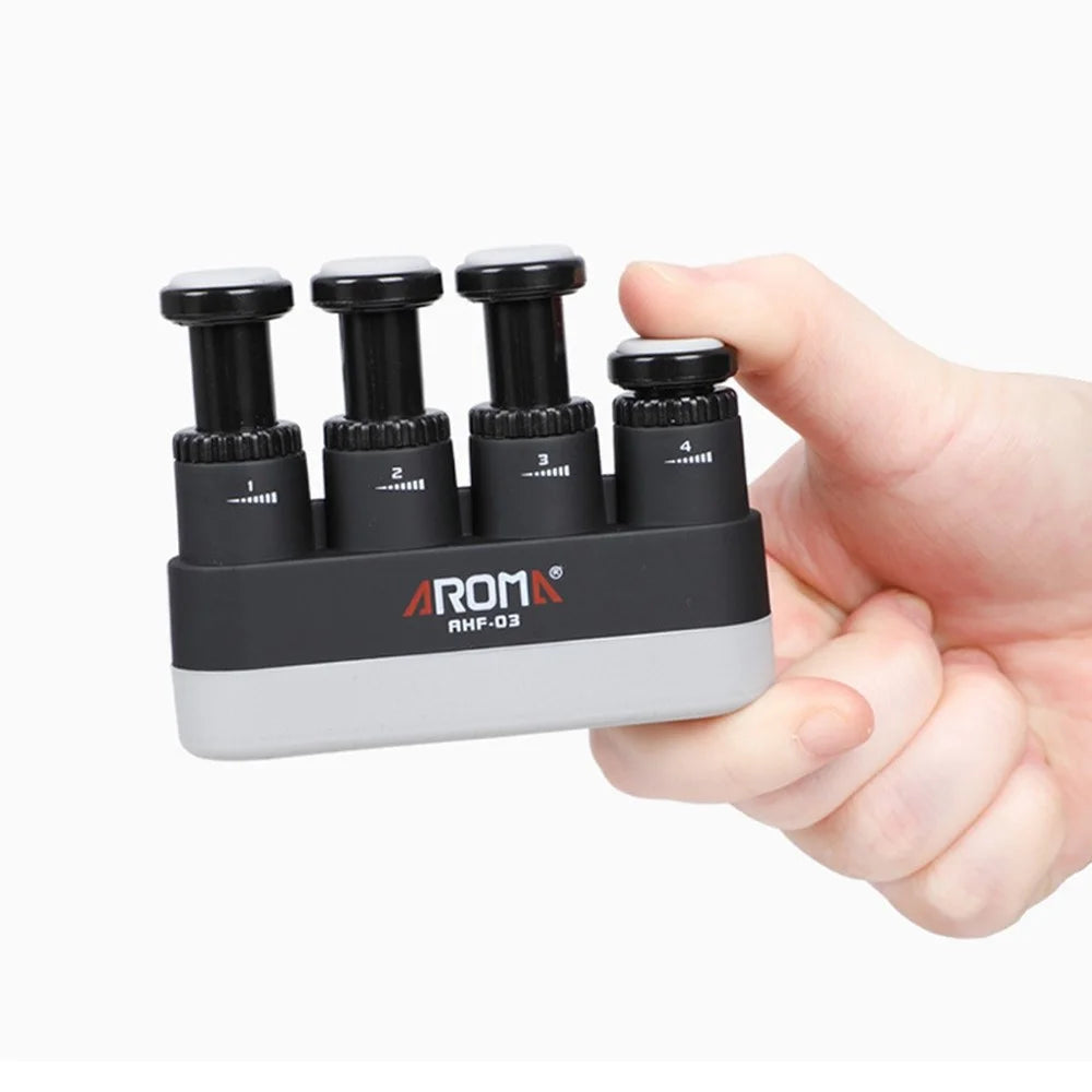AROMA AHF-03 Adjustable Resistance Guitar Piano Practice Finger Strength Trainer Hand Grip Force Exerciser - Black - 4