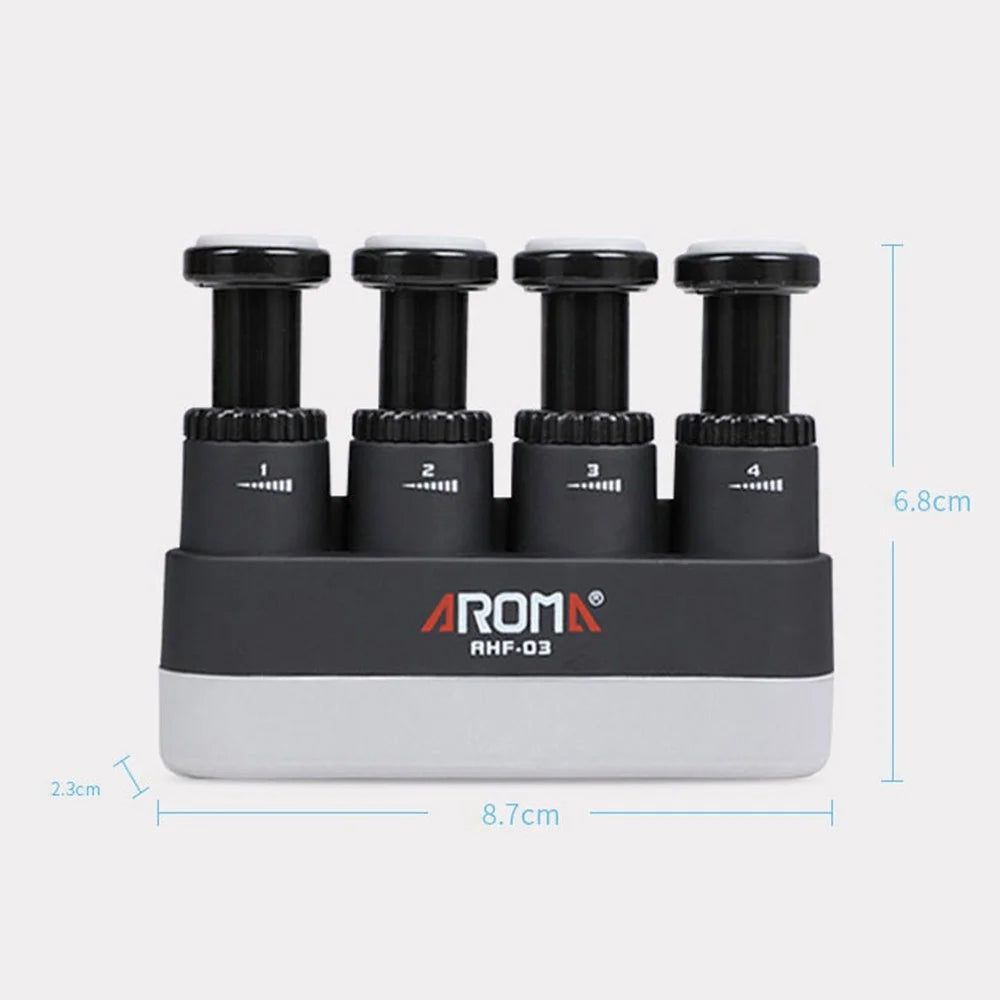 AROMA AHF-03 Adjustable Resistance Guitar Piano Practice Finger Strength Trainer Hand Grip Force Exerciser - Black - 7