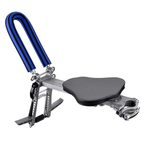 YSANAM Bicycle Seats Fast-Moving Front-Mounted Adjustable Safety Seat with Foam Handle / Folding Pedals for Kids Support 55-60Kg Loading - 1
