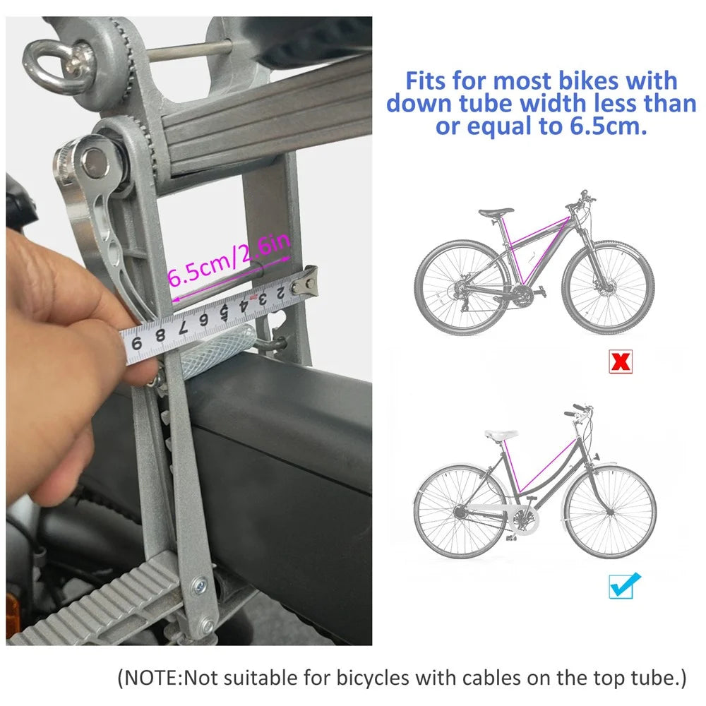 YSANAM Bicycle Seats Fast-Moving Front-Mounted Adjustable Safety Seat with Foam Handle / Folding Pedals for Kids Support 55-60Kg Loading - 5