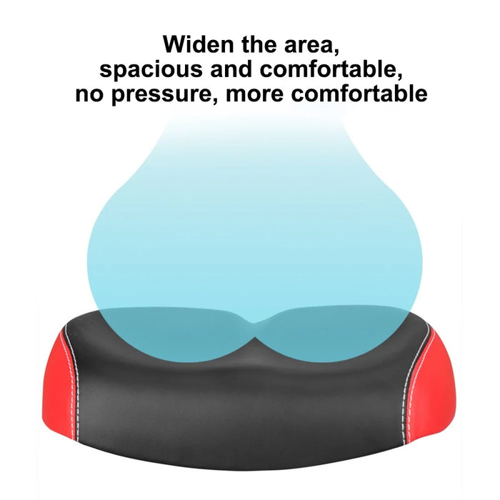 Bicycle Seat Mountain Bike Seat Cushion Shock Absorption No Nose Saddle Riding Equipment - Red - 3