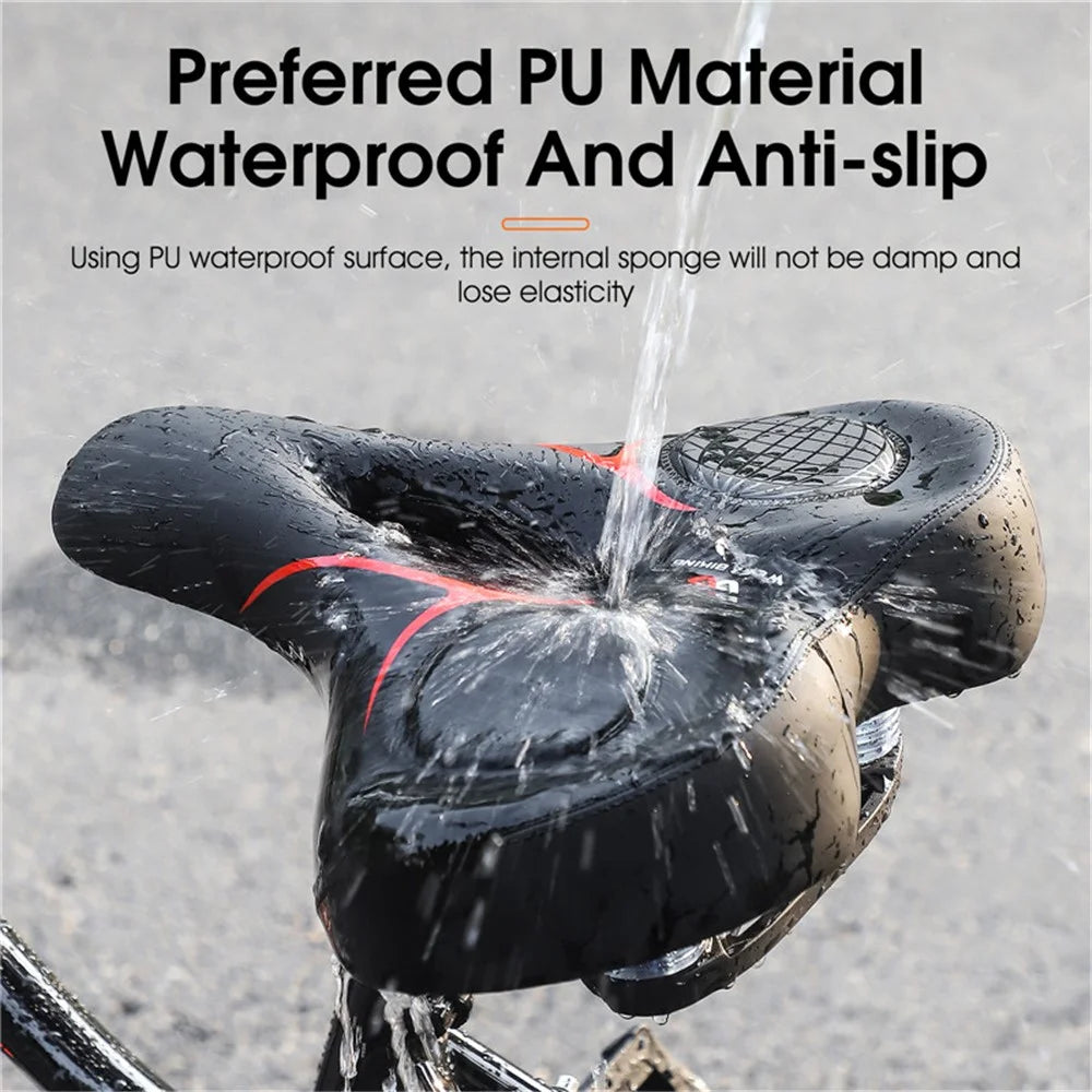 WEST BIKING YP0801139 Bike Widened Silicone Cushion Waterproof Bicycle Seat for Men Women Shock Absorbing Foam Bicycle Saddle for MTB, Road Bikes - Red - 5