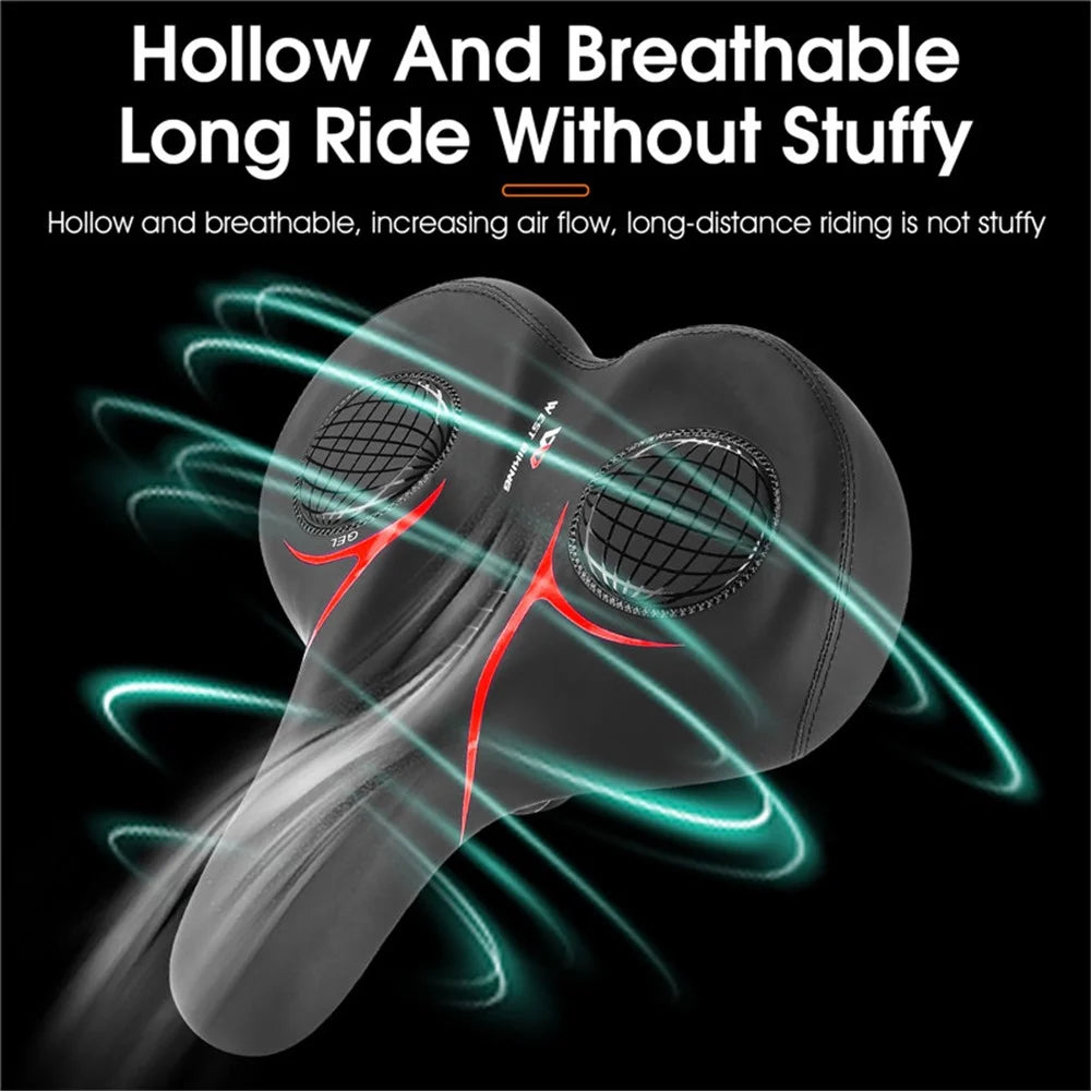 WEST BIKING YP0801139 Bike Widened Silicone Cushion Waterproof Bicycle Seat for Men Women Shock Absorbing Foam Bicycle Saddle for MTB, Road Bikes - Red - 6