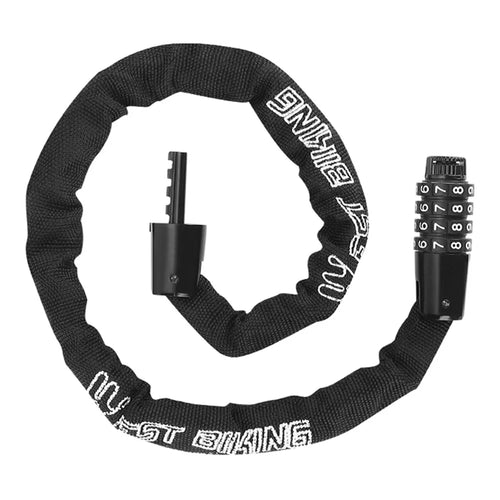 WEST BIKING YP0705089 0.65m Bike Chain Lock 4 Digit Resettable Combination Alloy Bicycle Locks for Bikes, Scooter, Door - 1