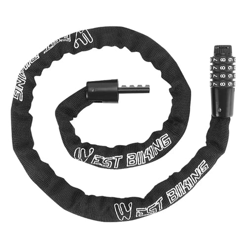 WEST BIKING YP0705089 0.9m Bicycle Chain Lock 4 Digit Security Resettable Alloy Bike Locks MTB Road Bike Accessories - 1