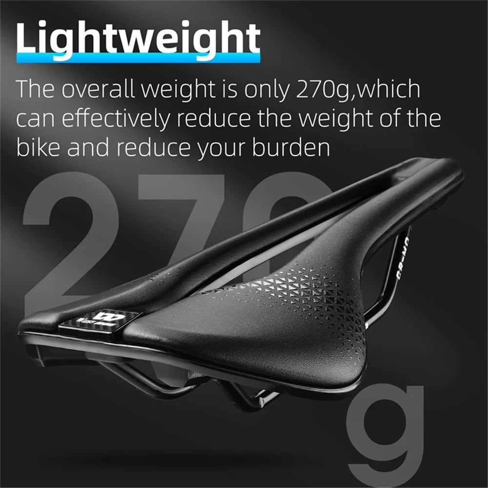 WEST BIKING YP0801170 Bike Cycling Short Nose Saddle Hollow Breathable PU Leather Bicycle Seat - Black - 3