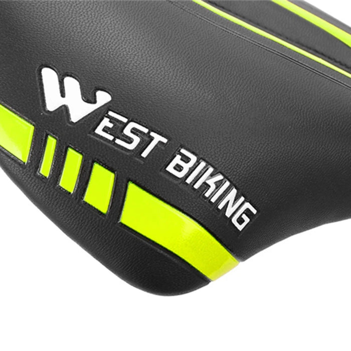 WEST BIKING YP0801072 PU Leather Bike Saddle Breathable Hollow Shock-absorption Bicycle Seat Cushion - Black - 5