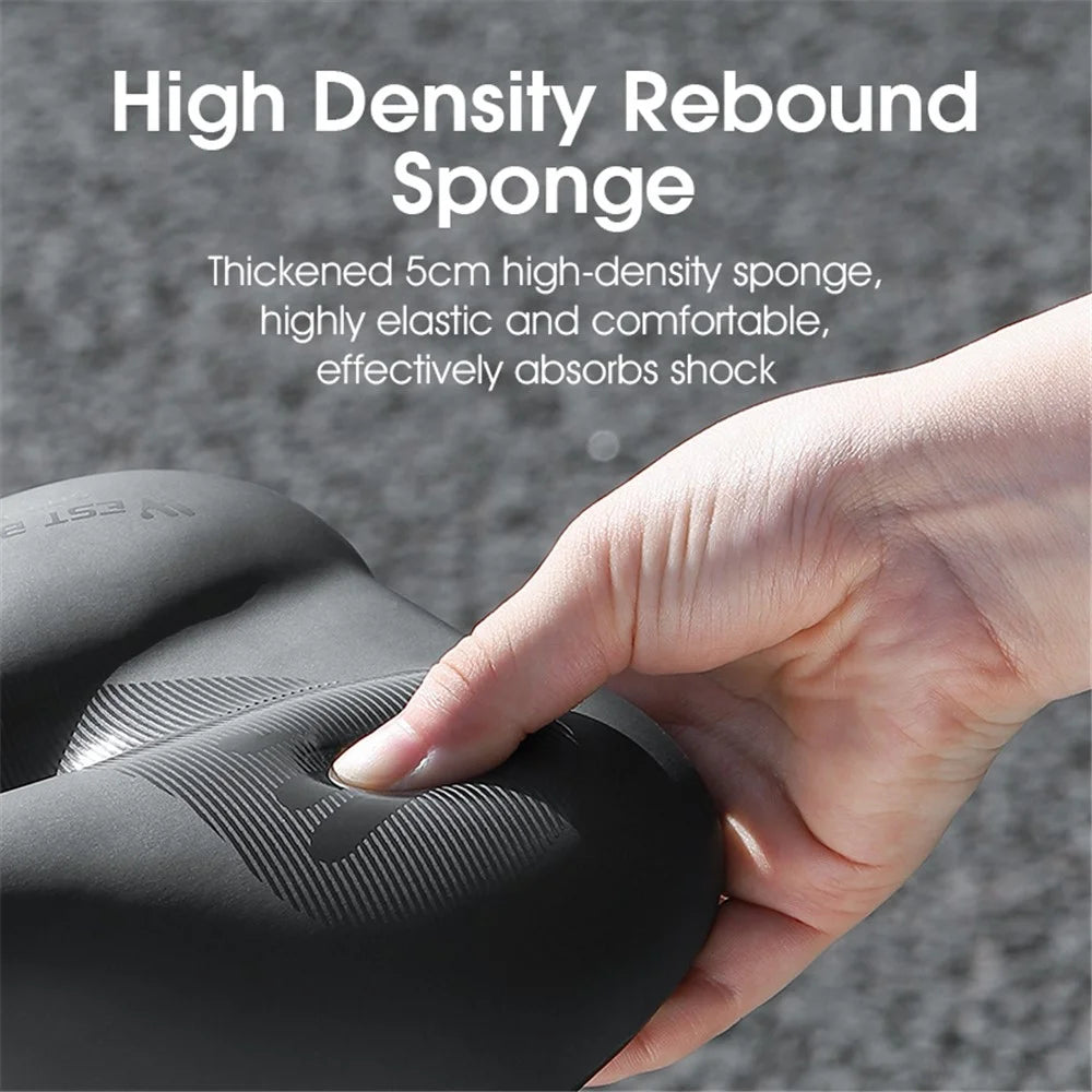 WEST BIKING YP0801176 PU Leather Bike Cycling Saddle Hollow Breathable Bicycle Seat Cushion - Hollow Breathable Style - 4