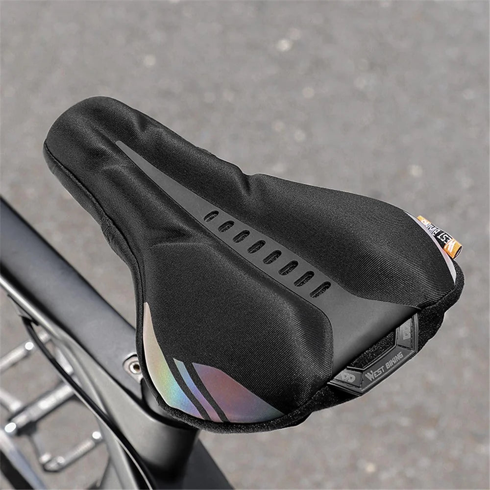 WEST BIKING YP0801177-178 Bike Cycling Saddle Cover Breathable Shock-absorption Memory Foam Bicycle Seat Cushion - Black Colorful - 3