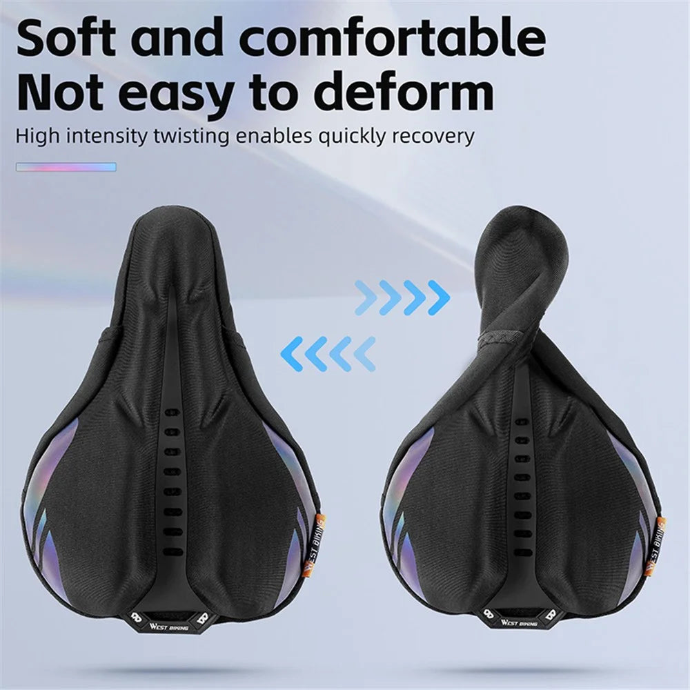 WEST BIKING YP0801177-178 Bike Cycling Saddle Cover Breathable Shock-absorption Memory Foam Bicycle Seat Cushion - Black Colorful - 7