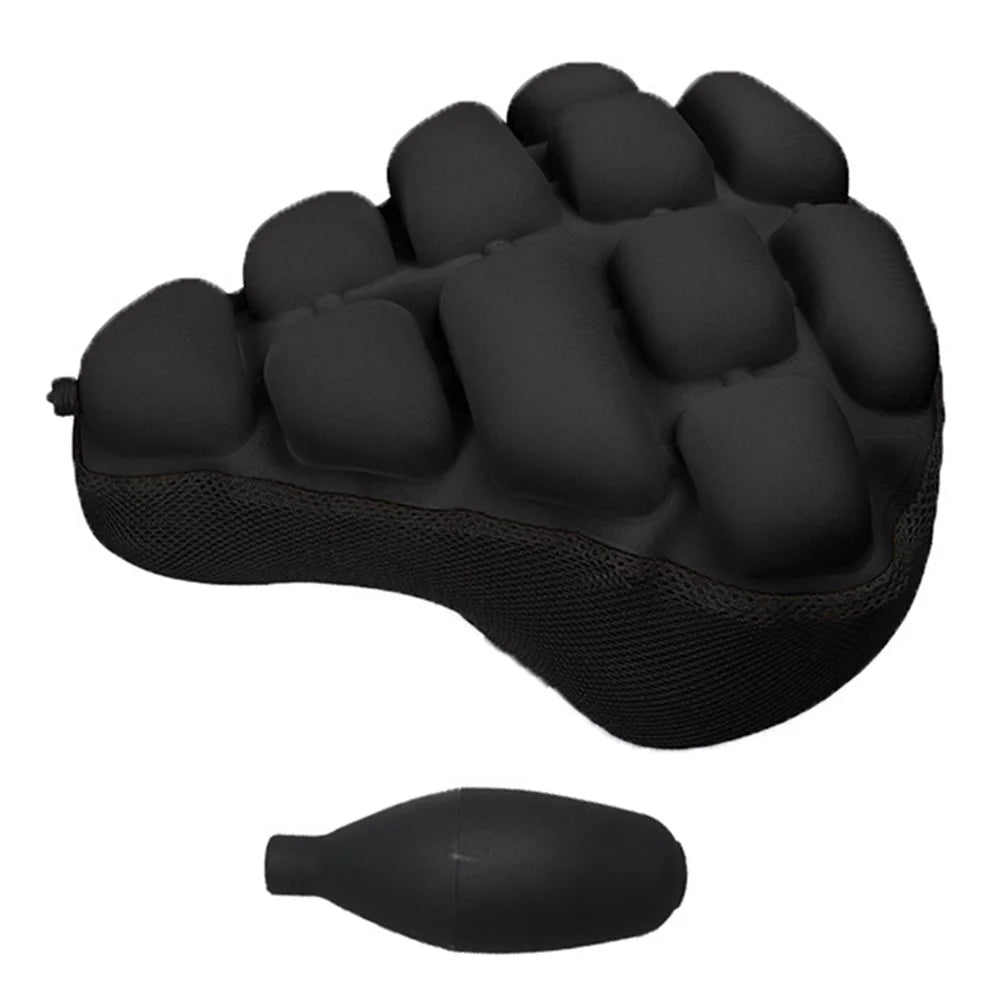 BC-203 1.0 Bicycle Inflatable Airbag Cushion Seat Cover Folding Soft Bike Seat Cover with Pump, Size: M - Black - 1