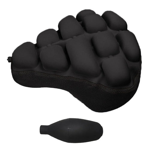 BC-203 1.0 Bicycle Inflatable Airbag Cushion Seat Cover Folding Soft Bike Seat Cover with Pump, Size: M - Black - 1