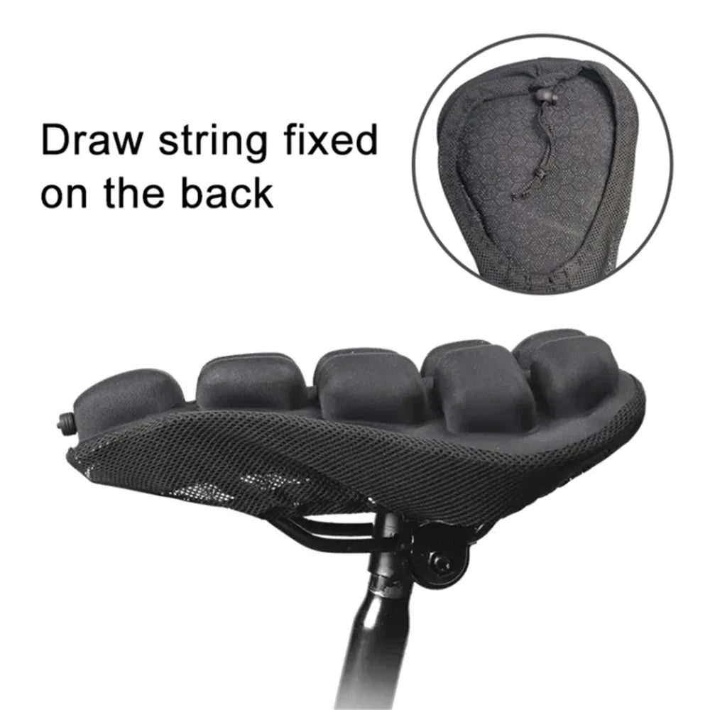 BC-203 1.0 Bicycle Inflatable Airbag Cushion Seat Cover Folding Soft Bike Seat Cover with Pump, Size: M - Black - 2