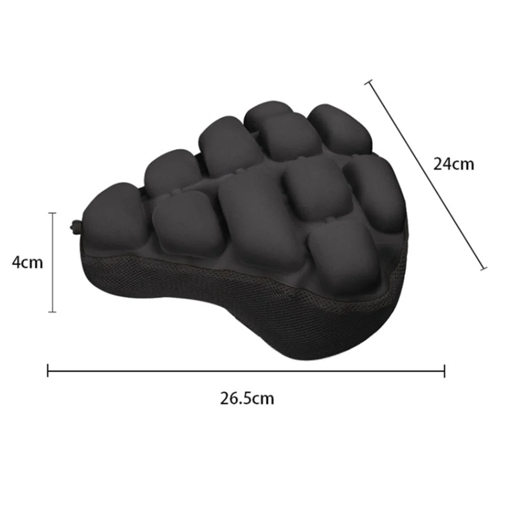 BC-203 1.0 Bicycle Inflatable Airbag Cushion Seat Cover Folding Soft Bike Seat Cover with Pump, Size: M - Black - 7