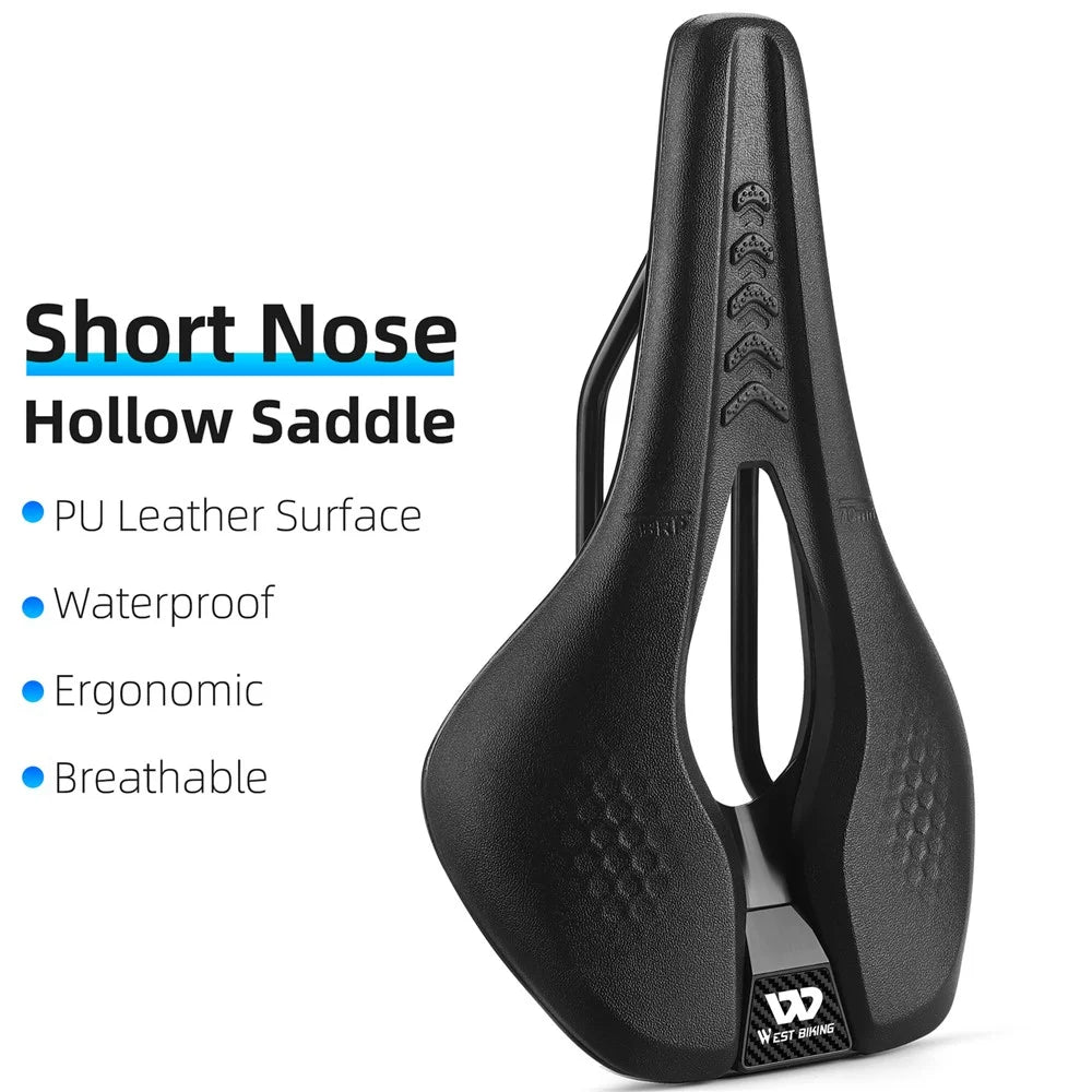 WEST BIKING YP0801188 MTB Road Bike Saddle Center Hollow Breathable PU Leather Bicycle Seat - 2