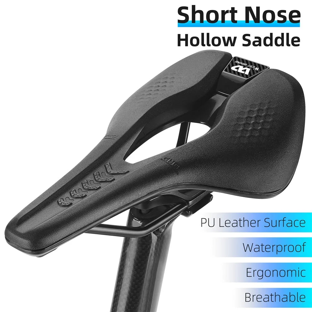 WEST BIKING YP0801188 MTB Road Bike Saddle Center Hollow Breathable PU Leather Bicycle Seat - 3