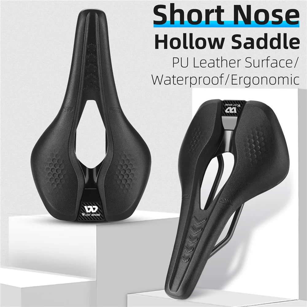 WEST BIKING YP0801188 MTB Road Bike Saddle Center Hollow Breathable PU Leather Bicycle Seat - 4
