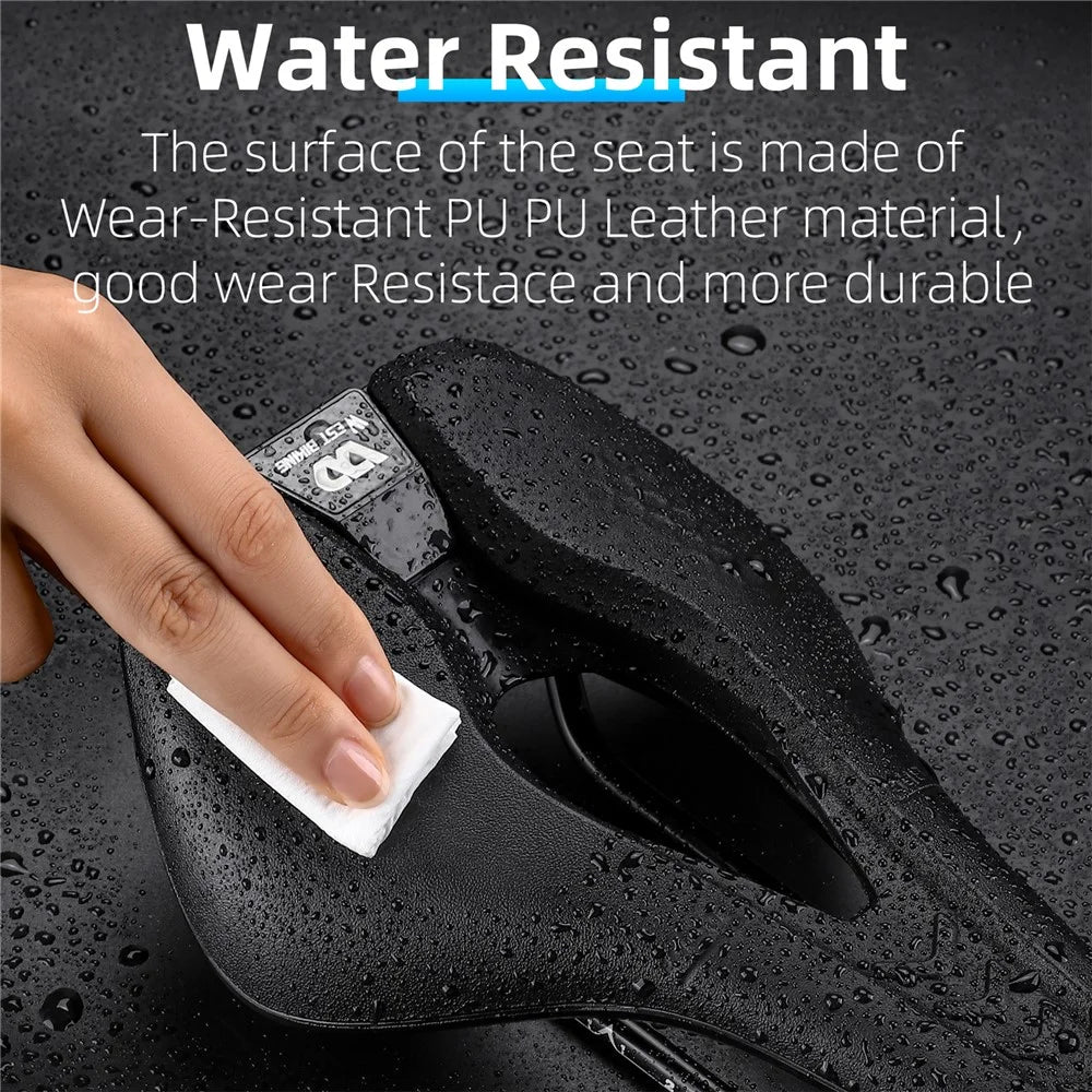 WEST BIKING YP0801188 MTB Road Bike Saddle Center Hollow Breathable PU Leather Bicycle Seat - 7
