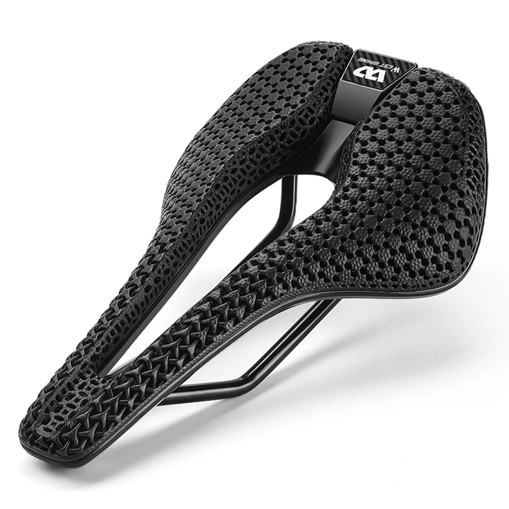 WEST BIKING YP0801182 3D Printing MTB Road Bike Short Nose Hollow Breathable Bicycle Seat - 1