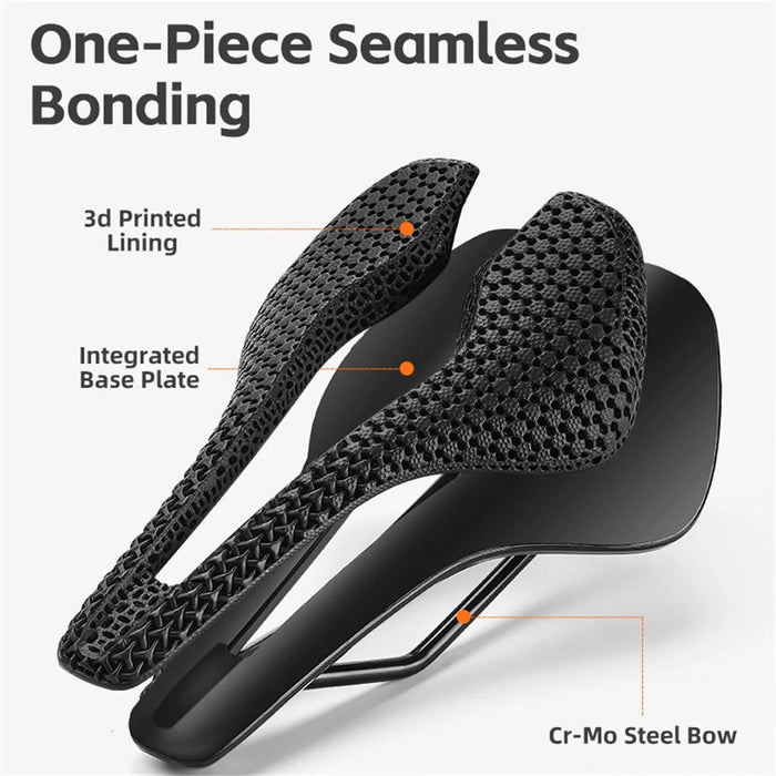 WEST BIKING YP0801182 3D Printing MTB Road Bike Short Nose Hollow Breathable Bicycle Seat - 6