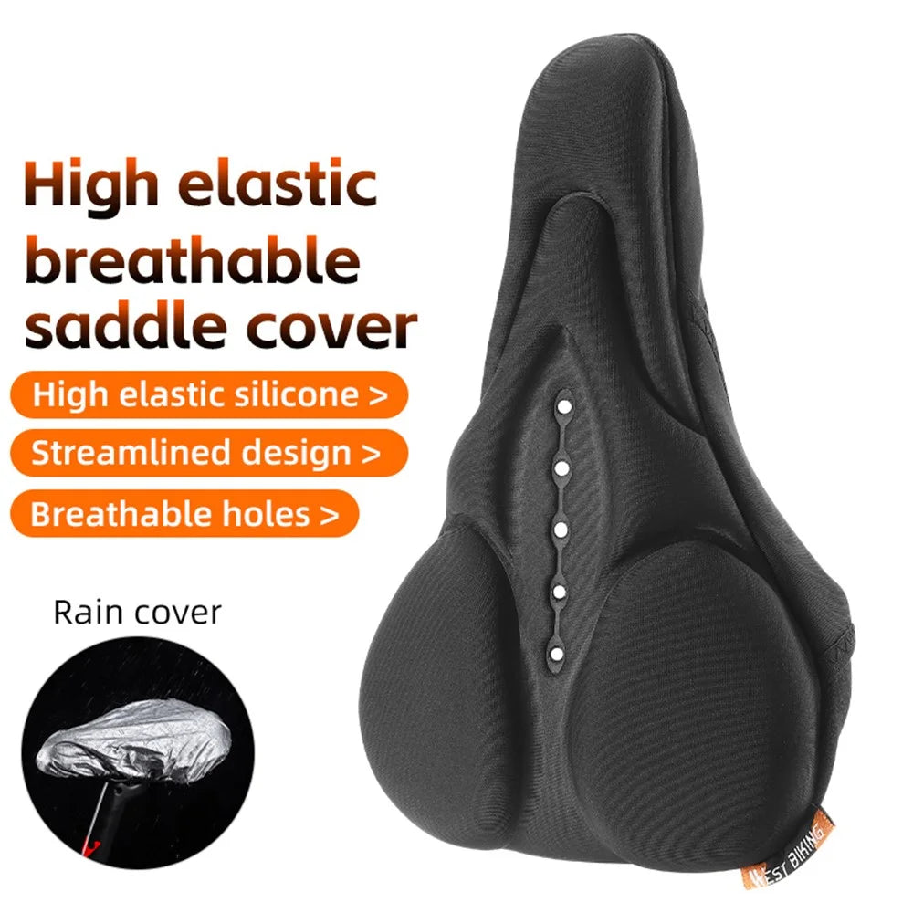 WEST BIKING YP0801184 Bike Cushion Seat Cover Silicone+Lycra Fiber+Sponge Shock-resistant MTB Seat Cushion for Cycling - 2