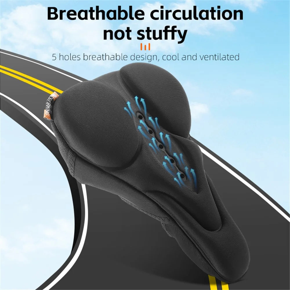 WEST BIKING YP0801184 Bike Cushion Seat Cover Silicone+Lycra Fiber+Sponge Shock-resistant MTB Seat Cushion for Cycling - 5