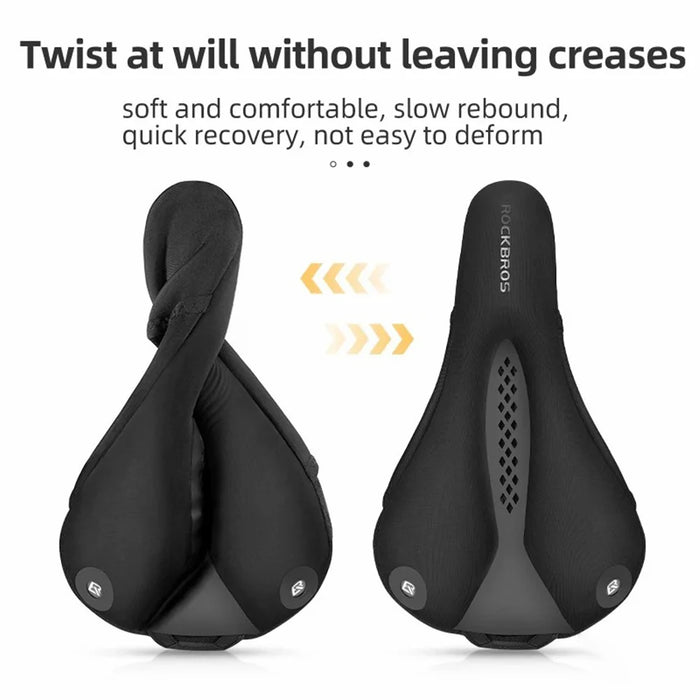 ROCKBROS Bike Saddle Cover Memory Foam + Liquid Silicone Thicken Bicycle Seat Cushion with Dual Tail Light - 3